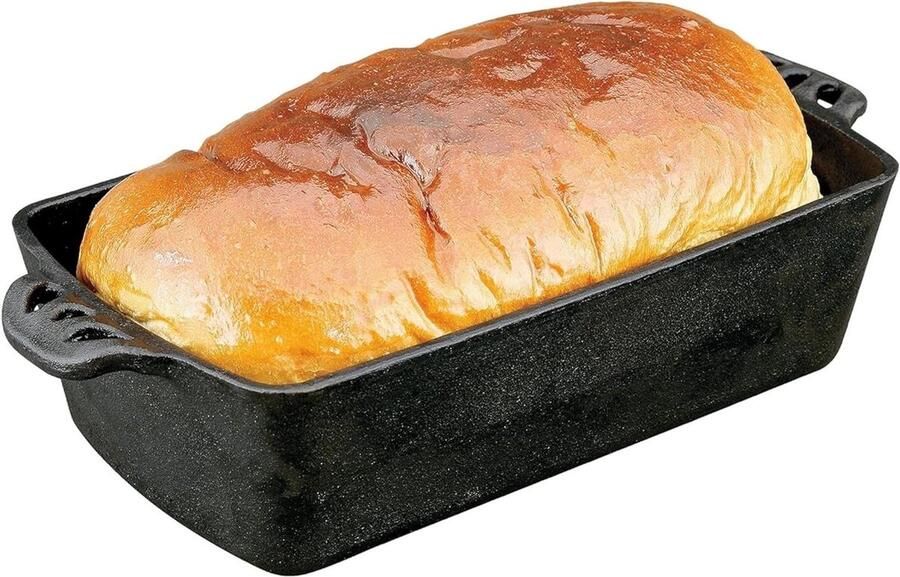 Gietijzeren Broodpan Broodbakvorm Brood Bakken Vooraf Gekruid 11 Inch Zwart