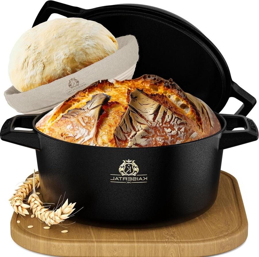 Gietijzeren Broodpan Broodbakvorm Broodpot Brood Bakken Gelijkmatige Warmteverdeling 26 cm Zwart
