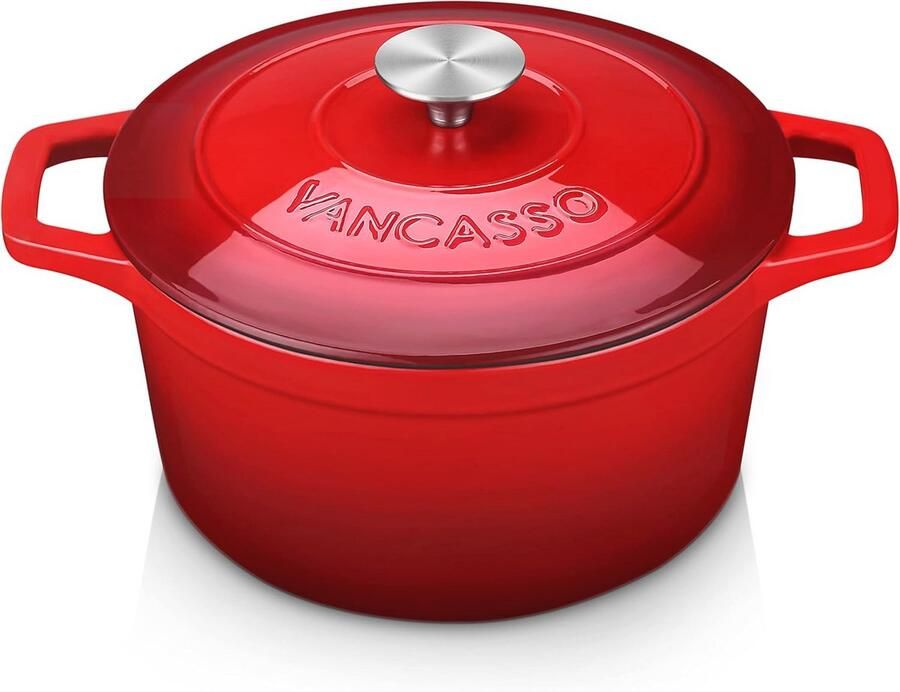 Gietijzeren Broodpan met Deksel 4L Rond Ø 24 cm Ideaal voor Inductie & Gasfornuis