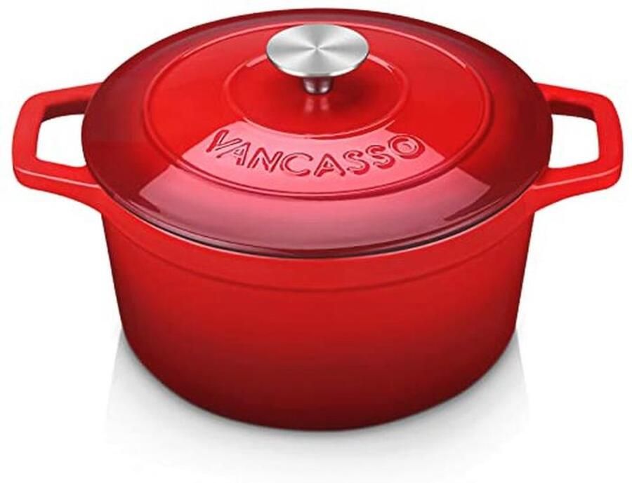 Gietijzeren Broodpan met Deksel 4L Rond Ø 24 cm Ideaal voor Inductie & Gasfornuis