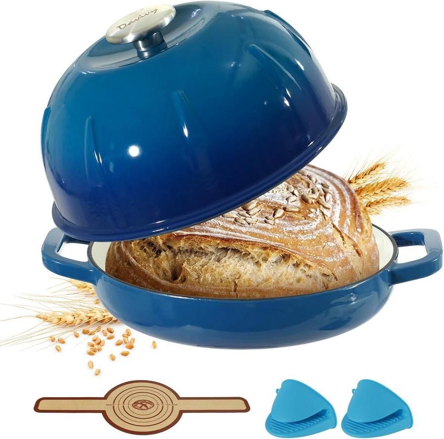 Gietijzeren Broodpan met Deksel voor Zuurdesem en Brood Bakken Hollandse Oven 10 Inch (5qt)