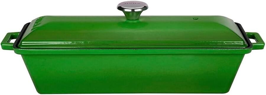 Gietijzeren Broodpan Terrine Pan Brood Bakken Hoge Kwaliteit Gietijzer 1 Liter Groen