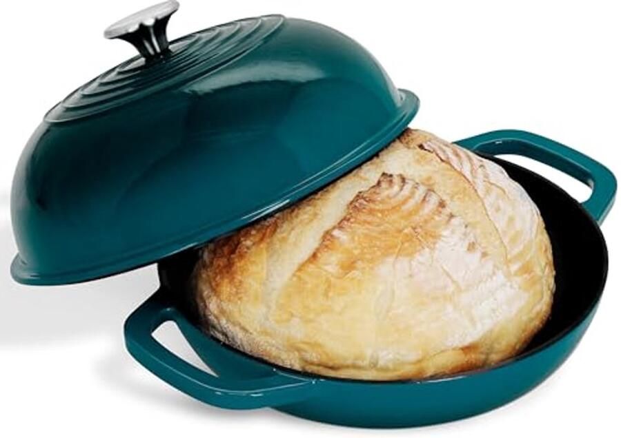 Gietijzeren Broodpan voor Zuurdesem 25 5 cm Geëmailleerde Bakcloche voor Perfecte Boule-Broden