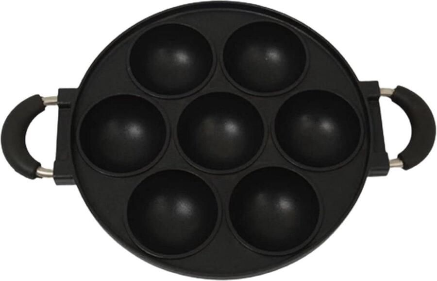 Gietijzeren Cake Pan Omelet Pan Ontbijt Koken Non-Stick Coating 830 g Zwart