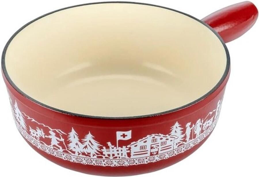Gietijzeren Caquelon Voor Kaas Fondue 17 cm Geschikt Voor Inductie