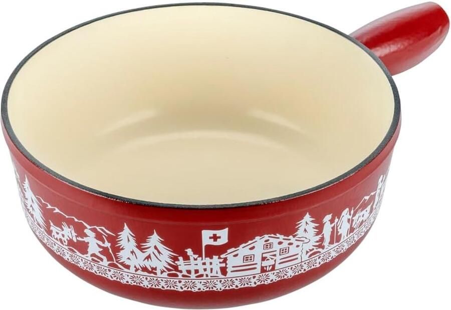 Gietijzeren Caquelon Voor Kaas Fondue 17 cm Geschikt Voor Inductie