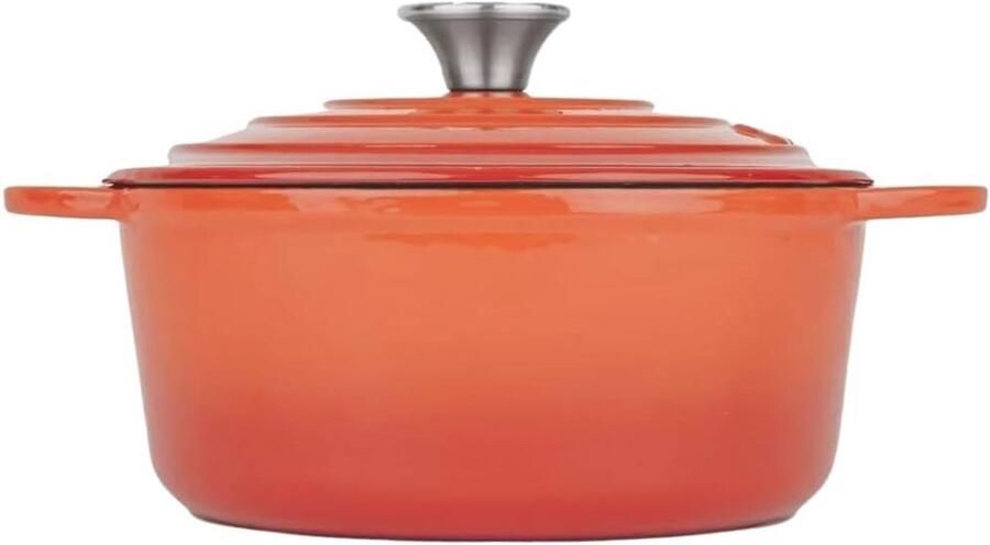Gietijzeren Cocotte 22 cm Geëmailleerd Ronde Pan Geschikt voor Alle Warmtebronnen