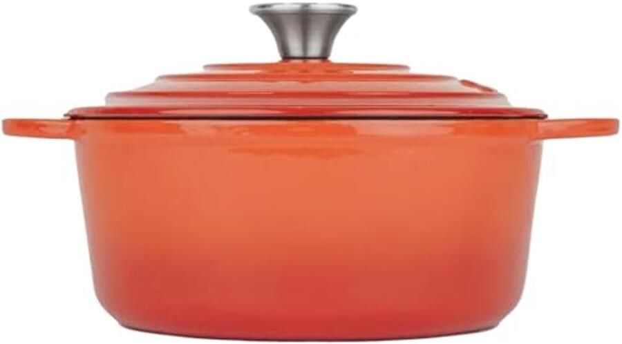 Gietijzeren Cocotte 22 cm Geëmailleerd Ronde Pan Geschikt voor Alle Warmtebronnen