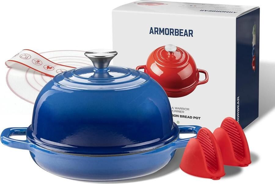 Gietijzeren Dutch Oven voor Brood Bakken 5QT Ronde Pan met Deksel voor Zuurdesem