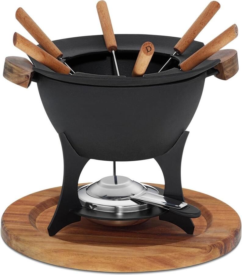 Gietijzeren Fondue Set voor 6 Personen Inclusief 11 Delen