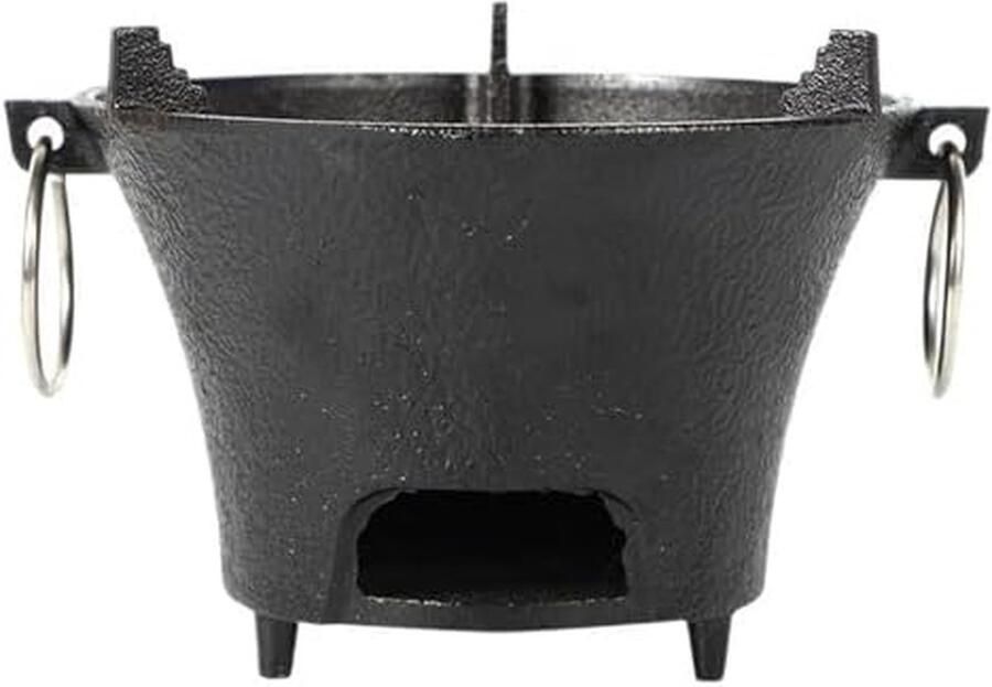 Gietijzeren Grill Draagbaar Kooktoestel Buiten Koken Duurzame Constructie 20 cm Diameter Zwart