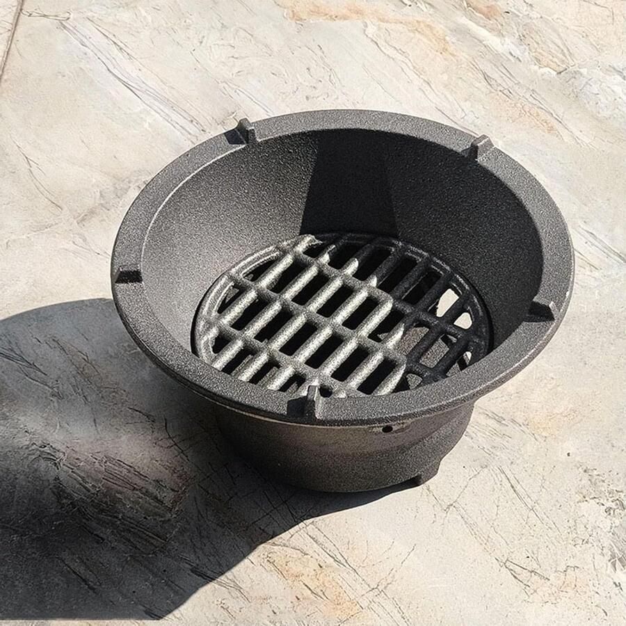 Gietijzeren Grill Draagbare Barbecue Buiten Koken Makkelijk Op te Zetten 20-30 cm Diameter Zilver