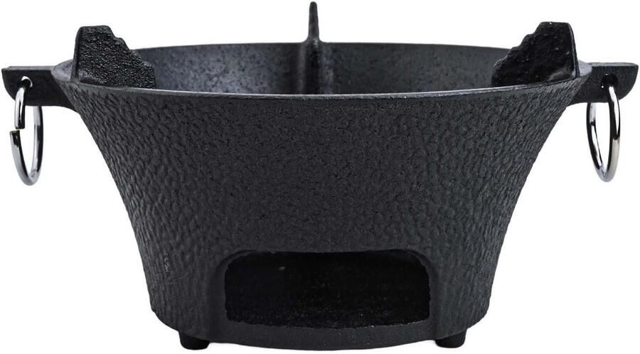 Gietijzeren Grill Houtskoolkachel Buiten Koken Gelijkmatige Warmte 19.5 cm Zwart