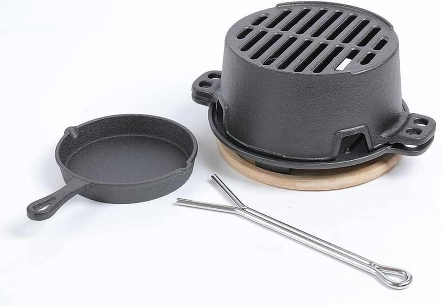 Gietijzeren Grill Kleine BBQ Buiten Koken Houdt warmte goed vast 255 cm Zwart