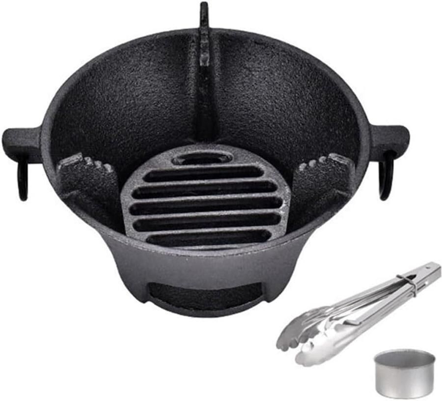 Gietijzeren Grill Kooktafel Fornuis Buiten Koken Compact Ontwerp 16cm Zwart