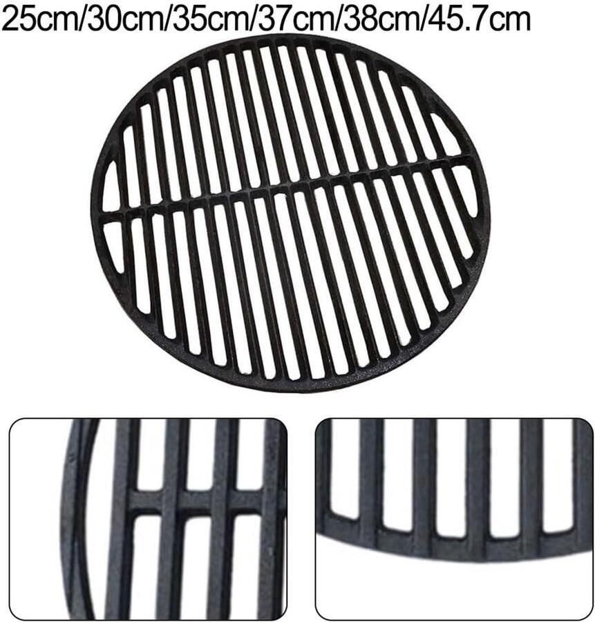 Gietijzeren Grill Rooster Barbecue Pan Buiten Koken Gelijkmatige Warmteverdeling 30 cm Rond Zwart