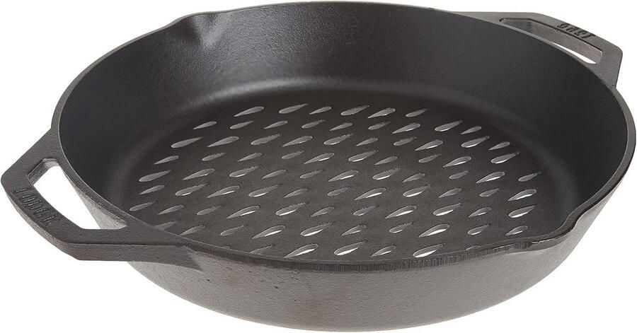Gietijzeren grillmand 30 cm met dubbele handgreep - Foto 2