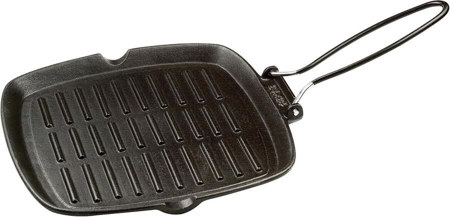Grill Pan Gietijzeren Pan Groenten Vlees Vis Vaatwasserbestendig 24 x 24 cm Zwart