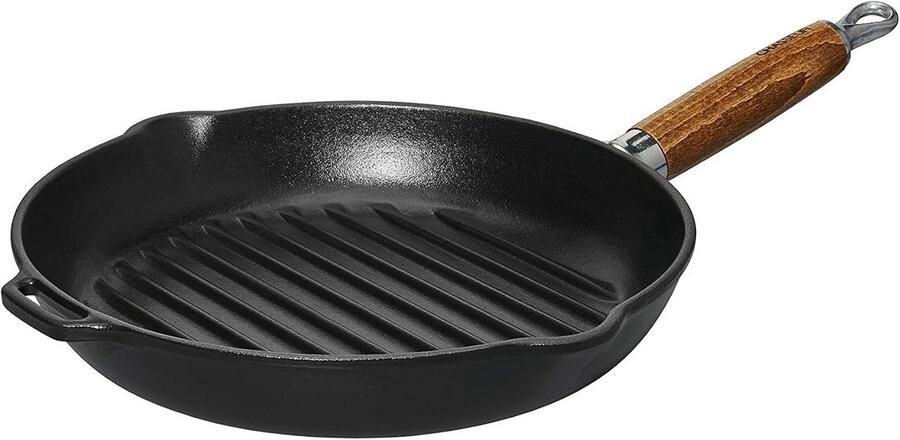 Grillpan Gietijzer Koekenpan Grill Koken en Grillen Massief Gietijzer 26 cm Zwart - Foto 2