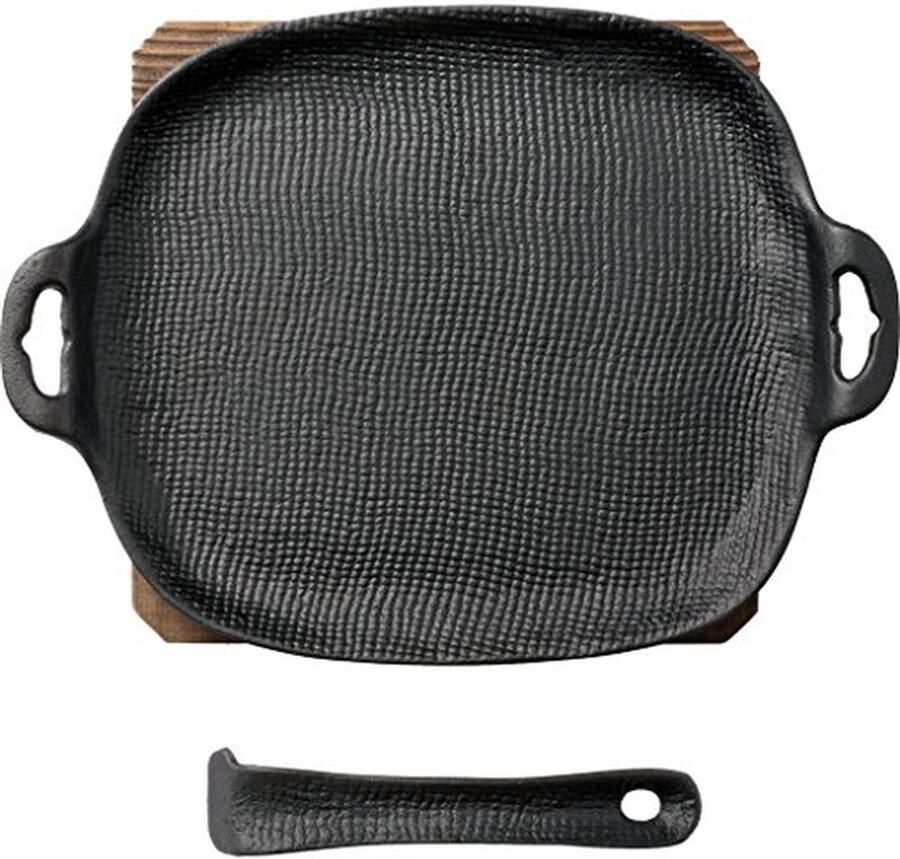 Gietijzeren Grillpan 27 5 cm Duurzame Kookpan in Zwart