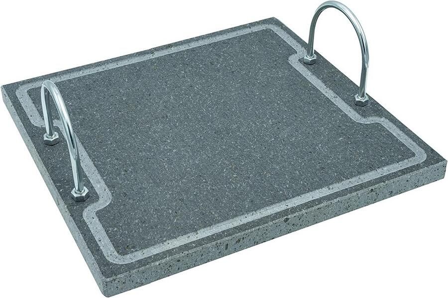 Gietijzeren Grillpan 30x30 cm met Handvatten voor BBQ en Fornuis Vulkanische Steen