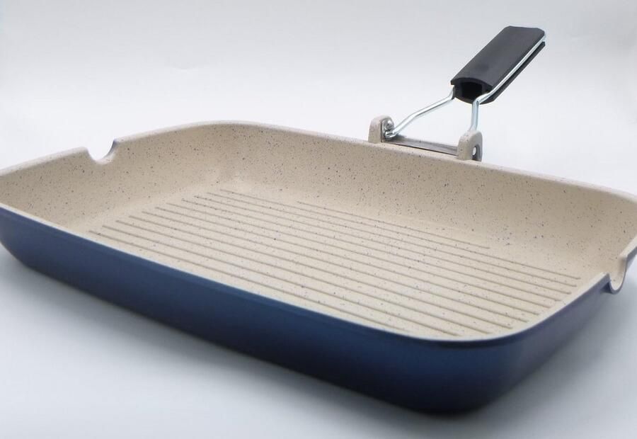 Gietijzeren Grillpan 36x26 cm Geschikt voor Inductie met Antiaanbaklaag