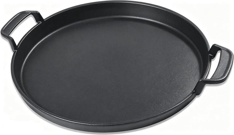 Gietijzeren Grillpan Bakplaat Ronde Pan Buiten Koken Universeel Inzetbaar 31 cm Diameter Zwart