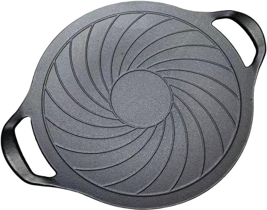 Gietijzeren Grillpan BBQ Bakplaat Buiten Koken Chemisch Vrij Oppervlak 15 inch Zwart