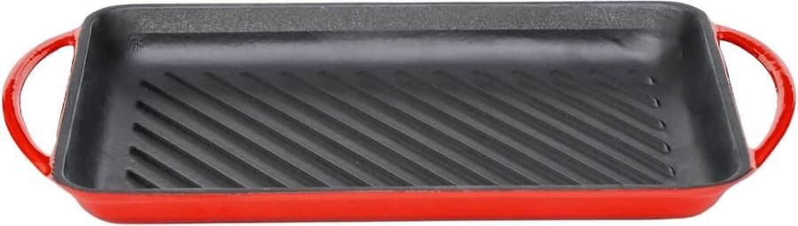 Gietijzeren grillpan Geëmailleerde pan Vlees vis groenten grillen Geschikt voor alle warmtebronnen 395 x 22 cm