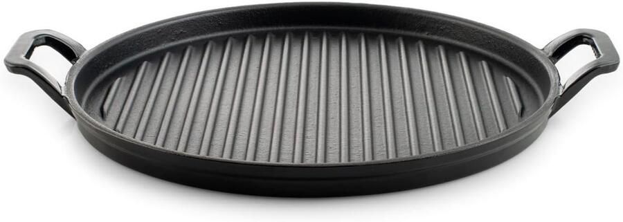 Gietijzeren Grillpan Gegoten Staal Grote Bereidingen Gelijkmatige Warmte 31 cm Zwart