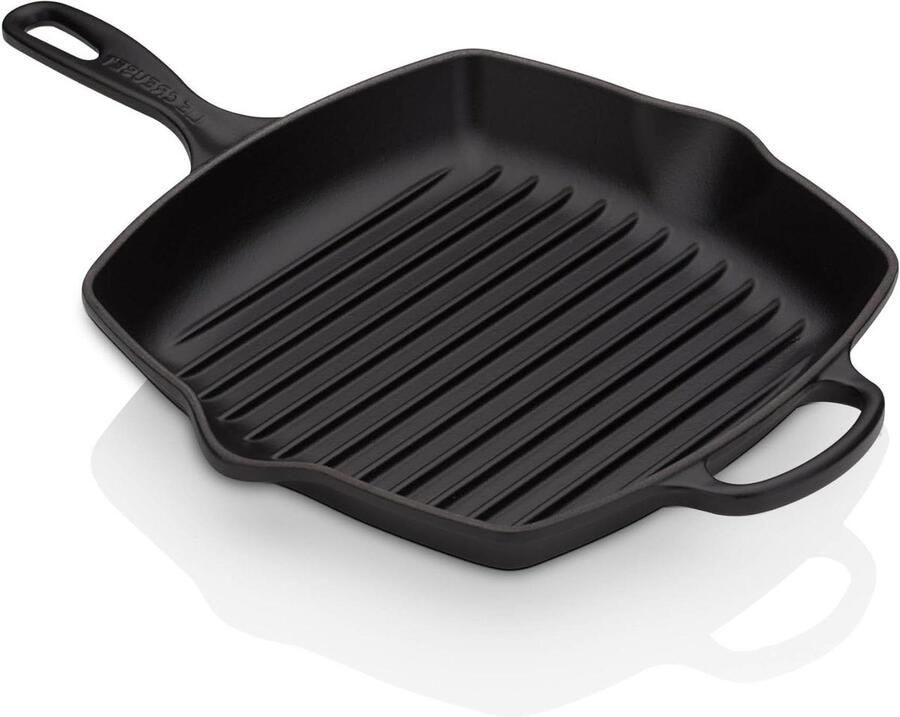 Gietijzeren Grillpan Grillplaat Koekenpan Gerechten Grillen Gelijkmatige Warmteverdeling 44.3 x 29.9 cm Zwart