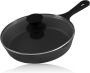 Gietijzeren Grillpan Braadpan met deksel Buiten koken Voorgegaard direct gebruik 19 cm diameter Zwart - Thumbnail 2