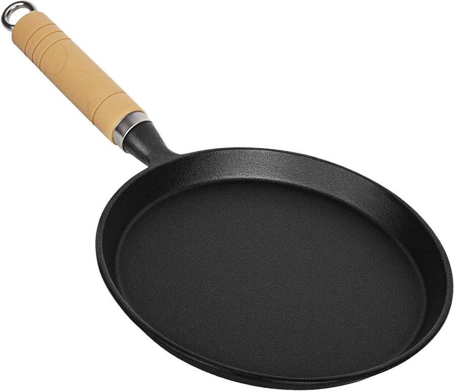 Gietijzeren Grillpan Koekenpan Gietpan Steak Bakken Zonder Coating 20 cm Zwart