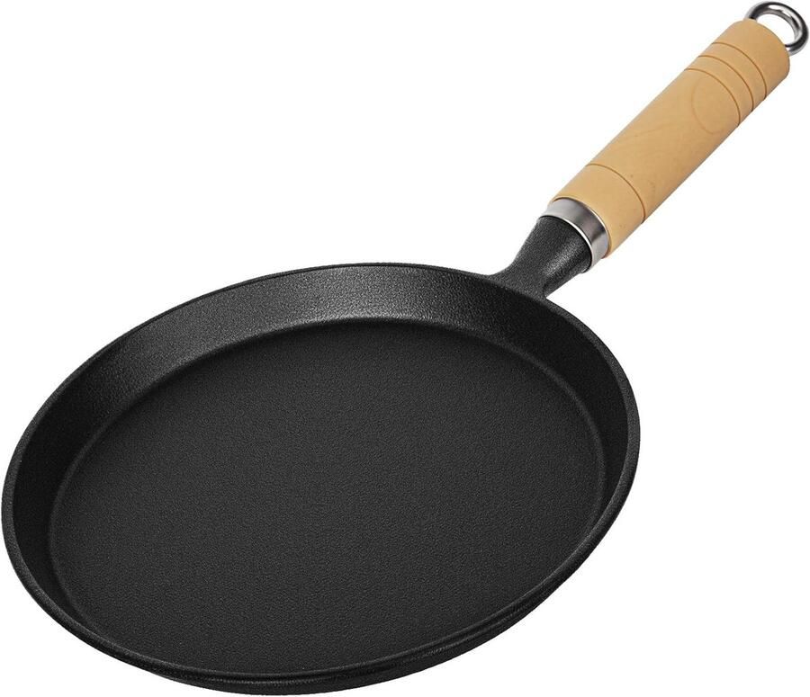 Gietijzeren Grillpan Koekenpan Steakpan Intens Koken Natuurlijk Anti-aanbak 20 cm Zwart