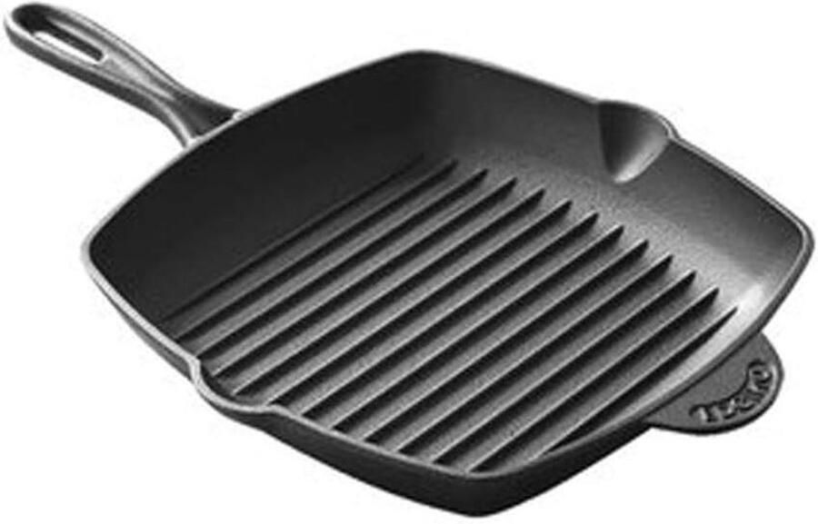 Gietijzeren Grillpan Koekenpan Wok Lekker Koken Natuurlijke Antiaanbaklaag 26 cm Doorsnede Zwart