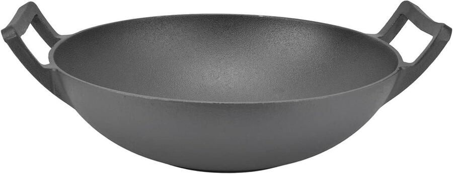 Gietijzeren Grillpan Koekenpan Wok Thuis Koken Verdikte Constructie 32 cm Zwart