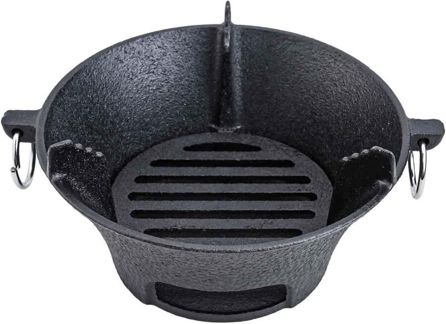 Gietijzeren Grillpan Kookgerei Koreaans Koken Gelijkmatige Warmte 195 cm Zwart