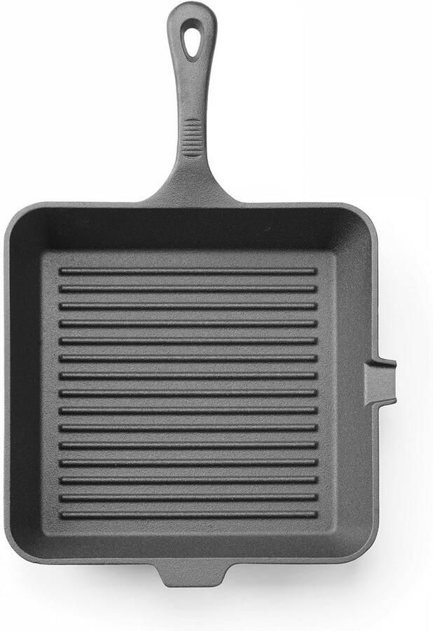 Gietijzeren Grillpan met Antiaanbaklaag Geschikt voor Alle Warmtebronnen inclusief Inductie 26.5 cm Vierkant