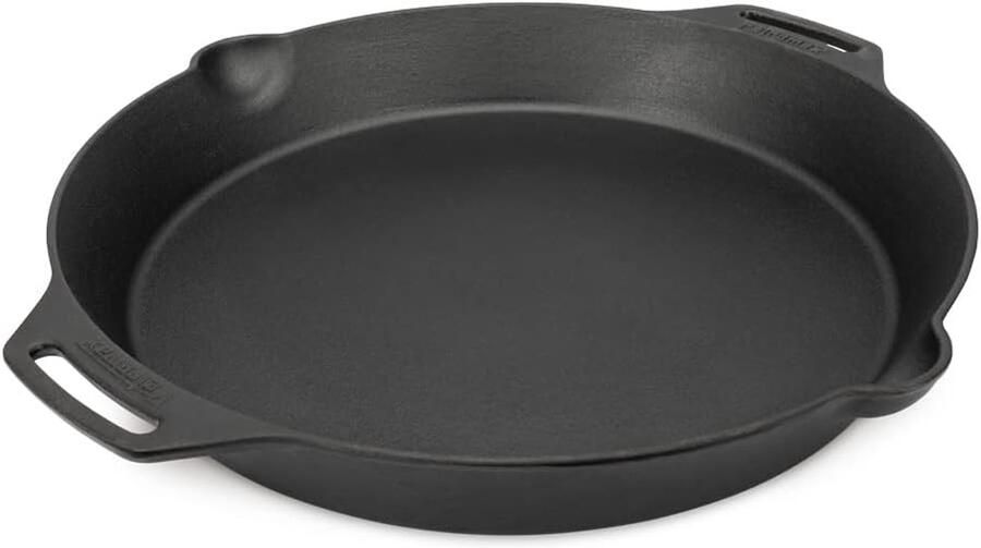 Gietijzeren Grillpan met Handvatten Geschikt voor BBQ Fornuis en Open Vuur