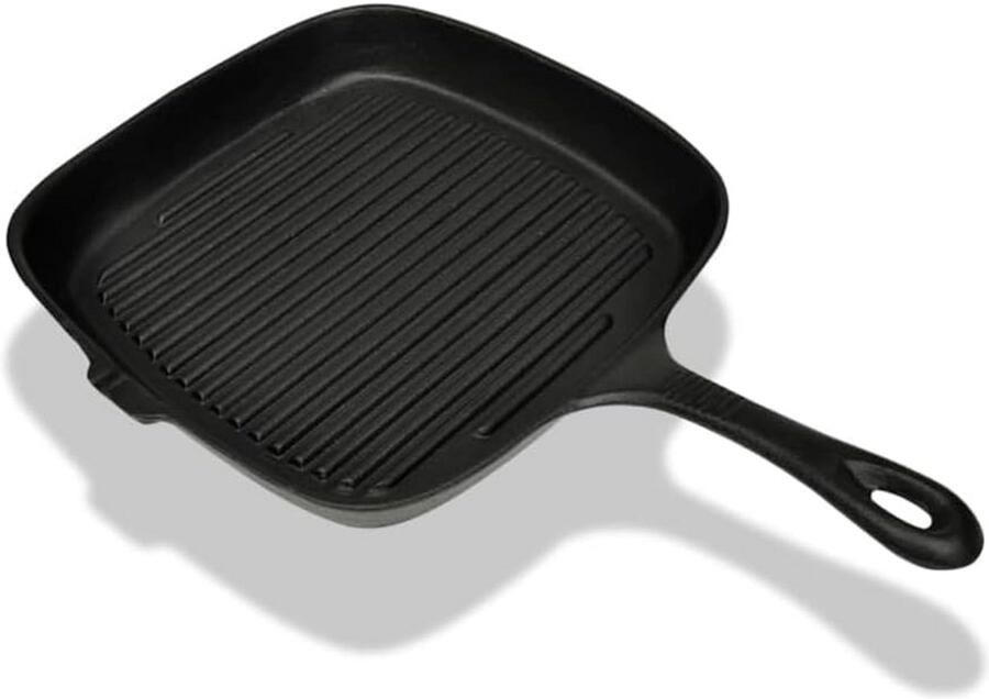 Gietijzeren Grillpan met Ribbelbodem voor Inductie en BBQ