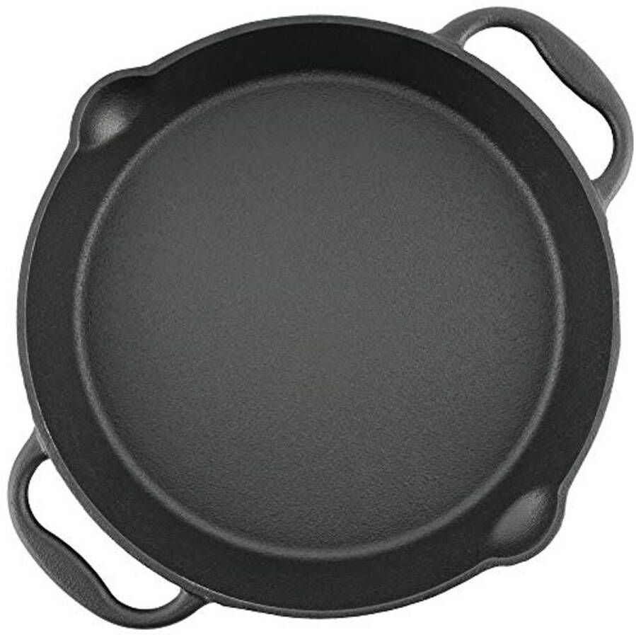 Gietijzeren grillpan met twee handgrepen en schenktuiten 30 cm