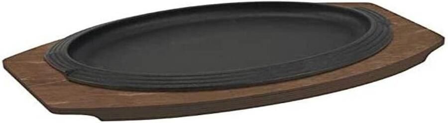 Gietijzeren Grillpan Ovaal voor Steaks en Vlees 28x19 cm