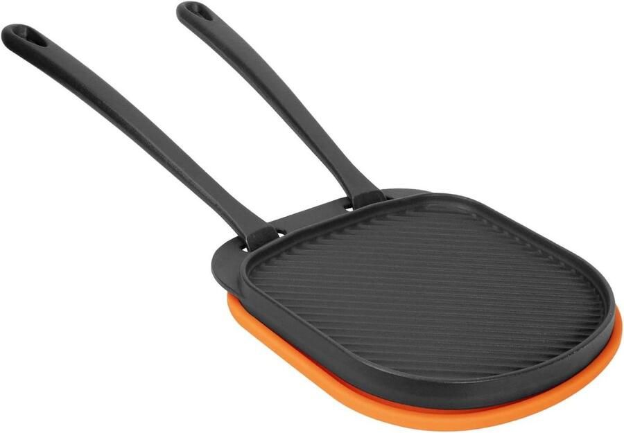 Gietijzeren Grillpan Pizza Pan Koekenpan Pizza Bakken Grillen Dubbelzijdig Ontwerp 30.5 x 26.7 cm Zwart