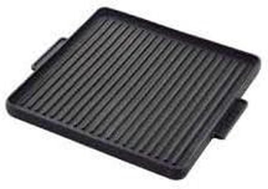 Gietijzeren Grillpan Steakpan Koekenpan Buiten Koken Dubbelzijdig Grilloppervlak 40 x 40 cm Zwart