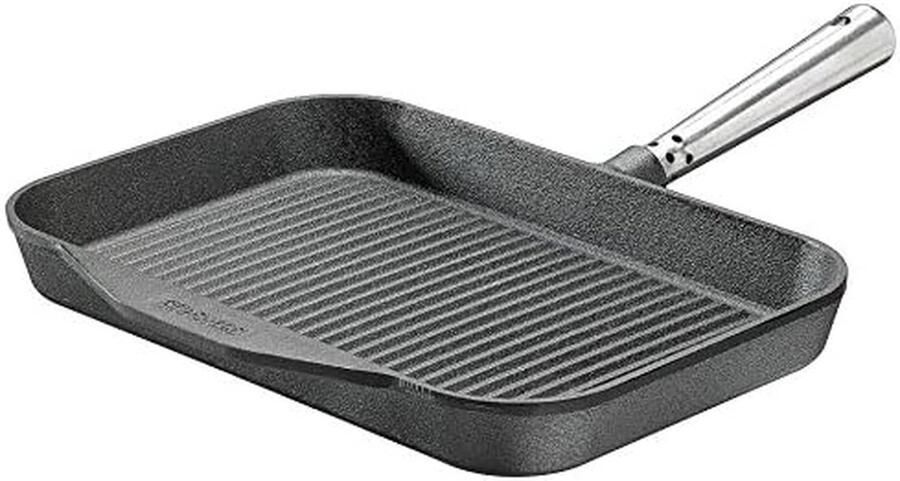 Gietijzeren Grillpan Zwart 32x22 cm voor Gezonde Maaltijden