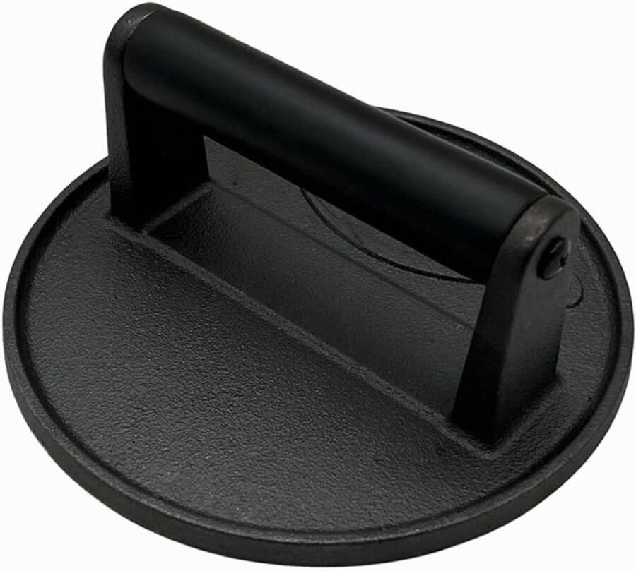 Gietijzeren Grillpers Burger Smasher Vleespers Vlees Grillen Zwaar Gietijzer Ontwerp 16 cm Zwart