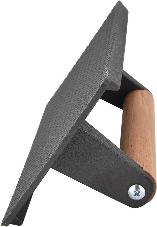 Gietijzeren Grillpers Vleesgewicht Baconpers Gelijkmatig Grillen Stevig Gietijzer 20 x 12 x 8 cm Zwart
