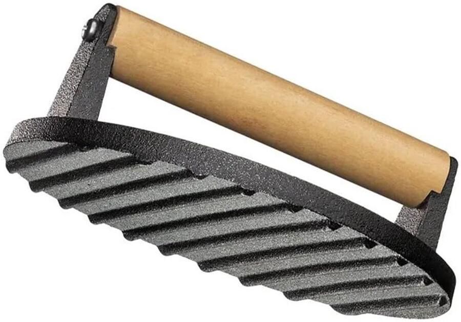 Gietijzeren Grillpers voor BBQ 18 x 7 5 cm Vleesverzwarer voor Steak en Bacon