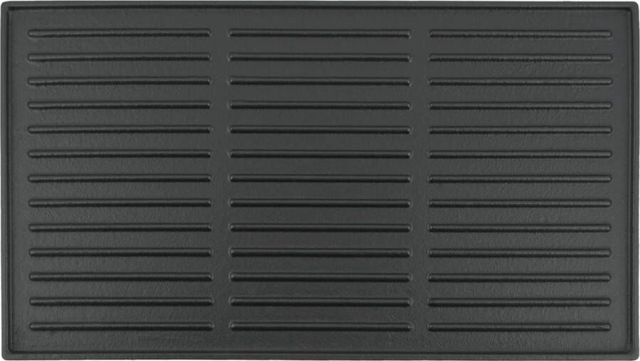 Gietijzeren Grillplaat 44 x 24 5 cm Omkeerbare Plaat voor BBQ Gasgrill en Houtskoolgrill Ideaal voor Vlees Vis en Groenten