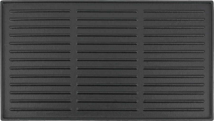 Gietijzeren Grillplaat 44 x 24 5 cm Omkeerbare Plaat voor BBQ Gasgrill en Houtskoolgrill Ideaal voor Vlees Vis en Groenten